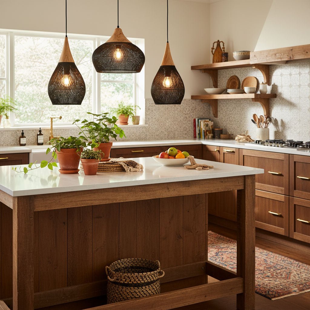 Woven Rattan Pendant