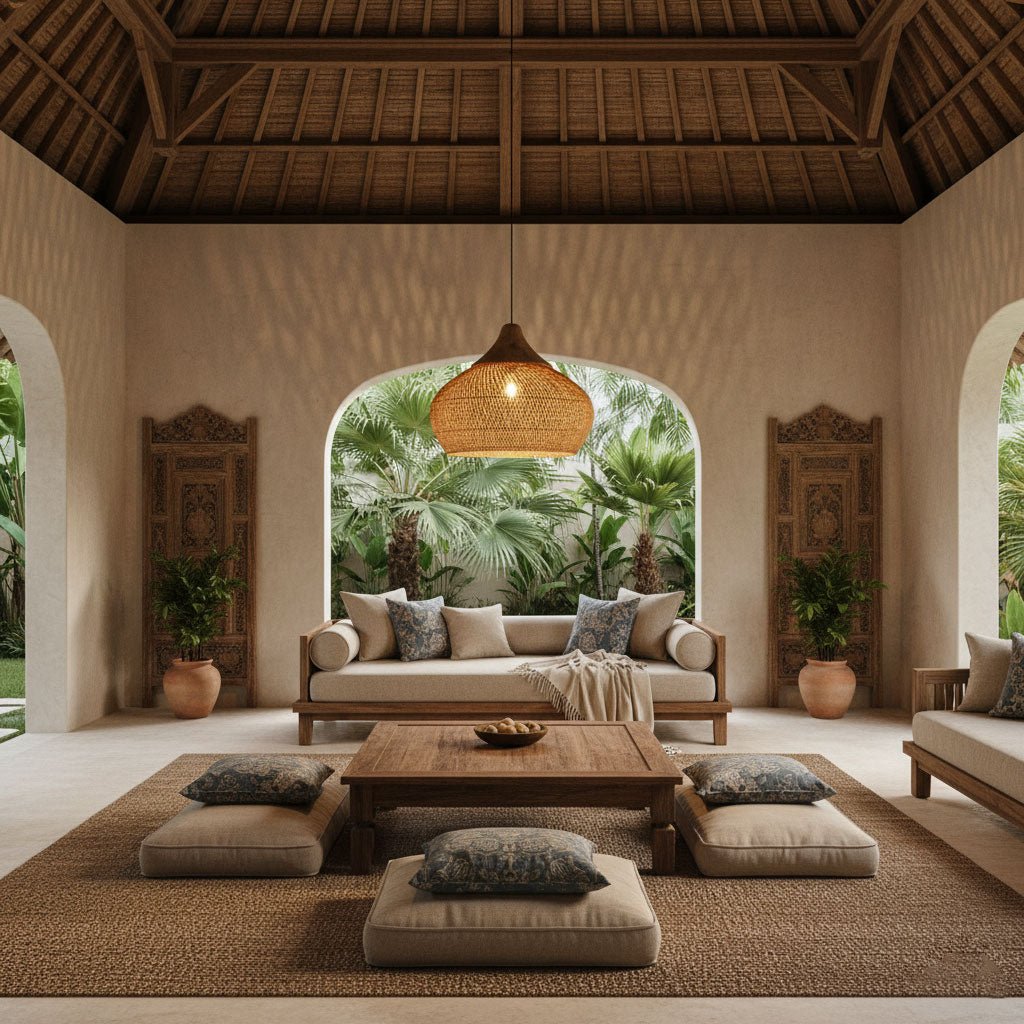 Woven Rattan Pendant
