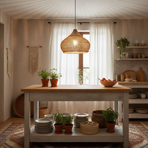 Woven Rattan Pendant