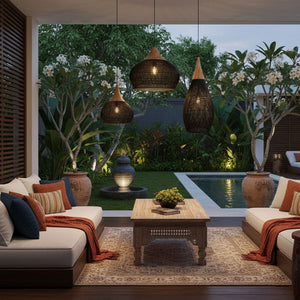 Woven Rattan Pendant