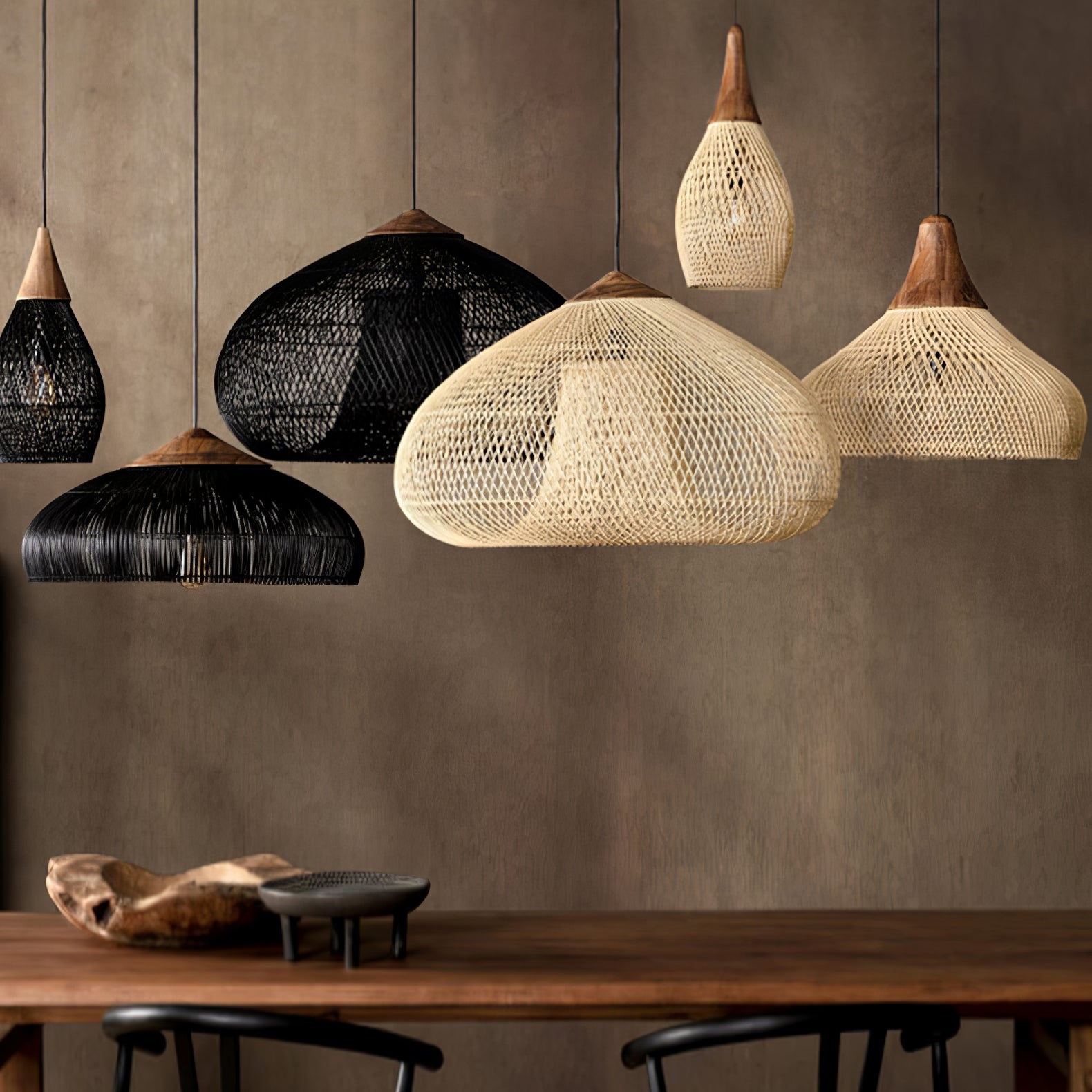Woven Rattan Pendant