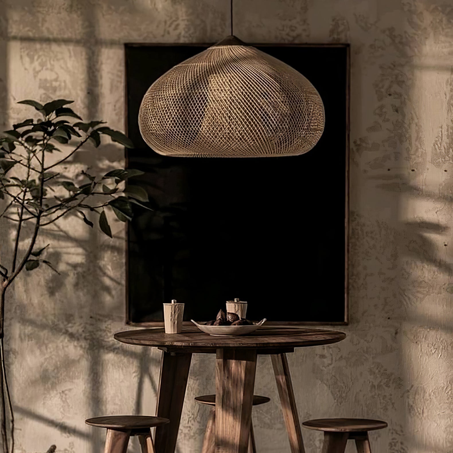 Woven Rattan Pendant