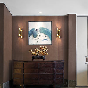 Dual Cylinder Brass Sconce
