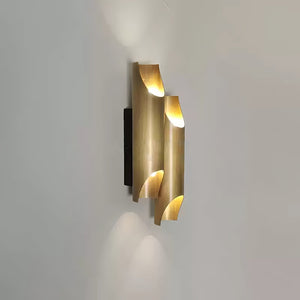 Dual Cylinder Brass Sconce