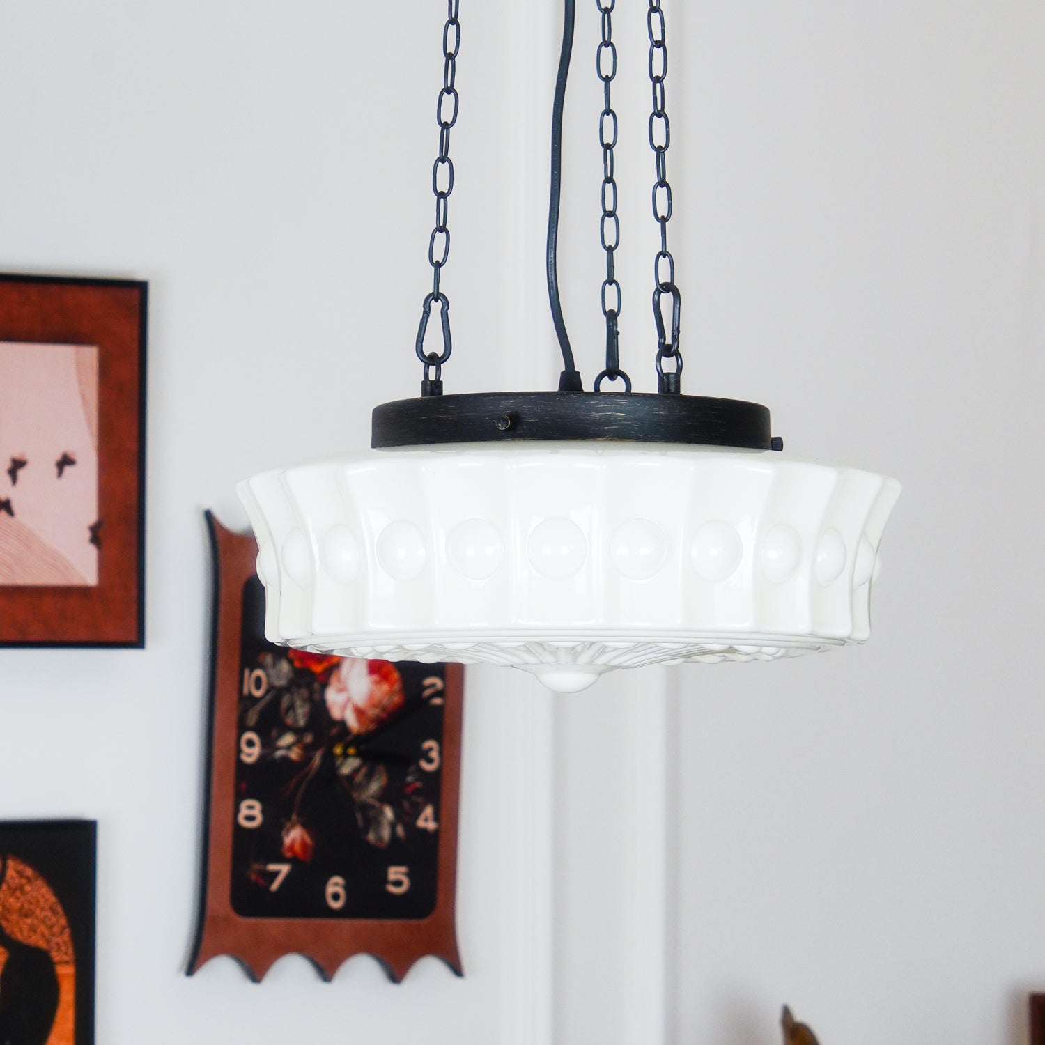 Embossed Glass Pendant