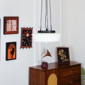 Embossed Glass Pendant