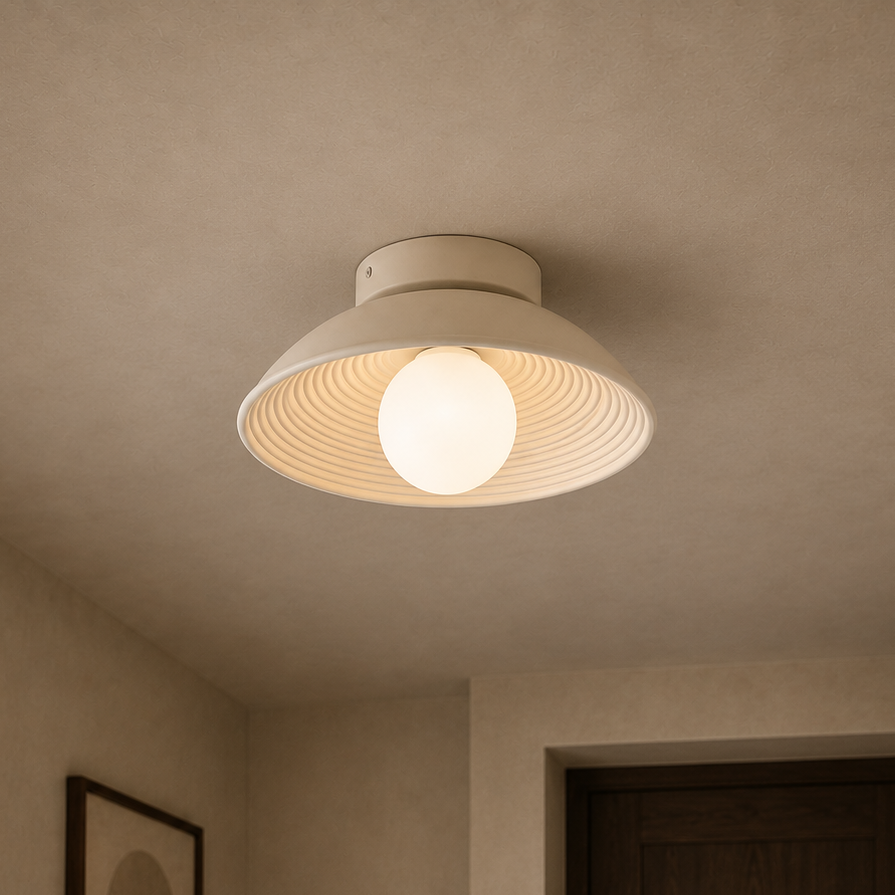 Ribbed Orb Ceiling Light