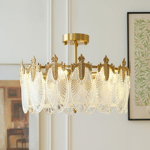 Textured Glass Chandelier