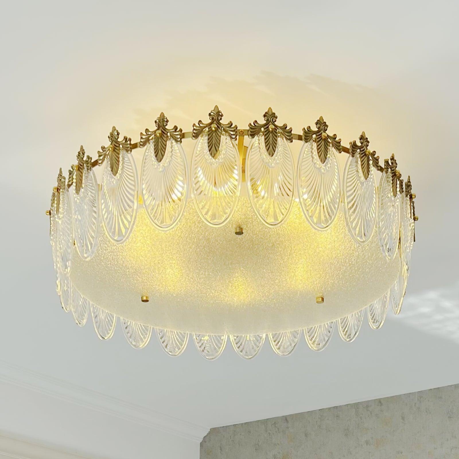 Textured Glass Chandelier