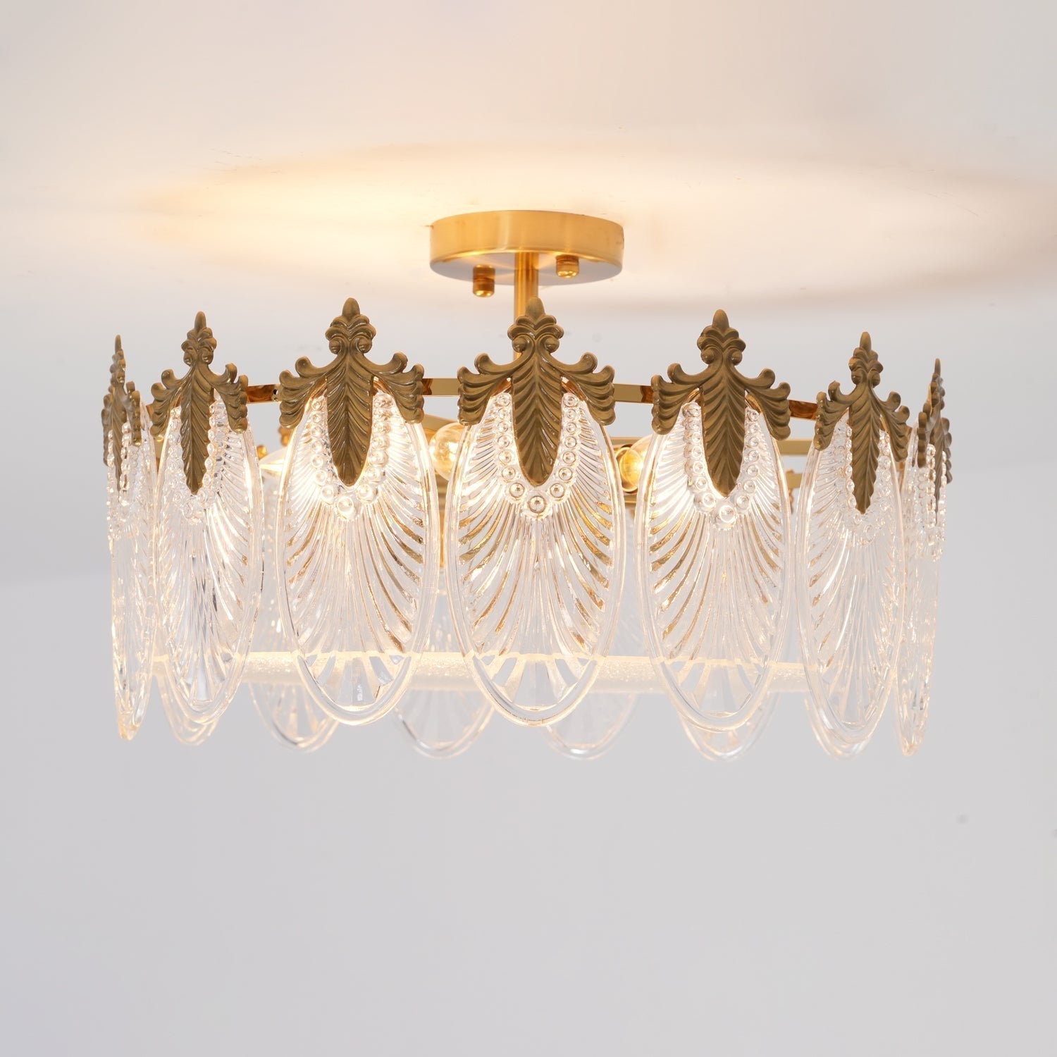 Textured Glass Chandelier