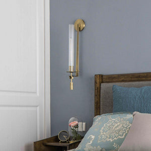Fluted Glass Brass Sconce