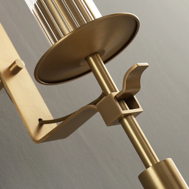 Fluted Glass Brass Sconce