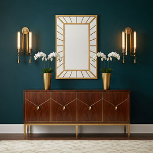 Fluted Glass Brass Sconce
