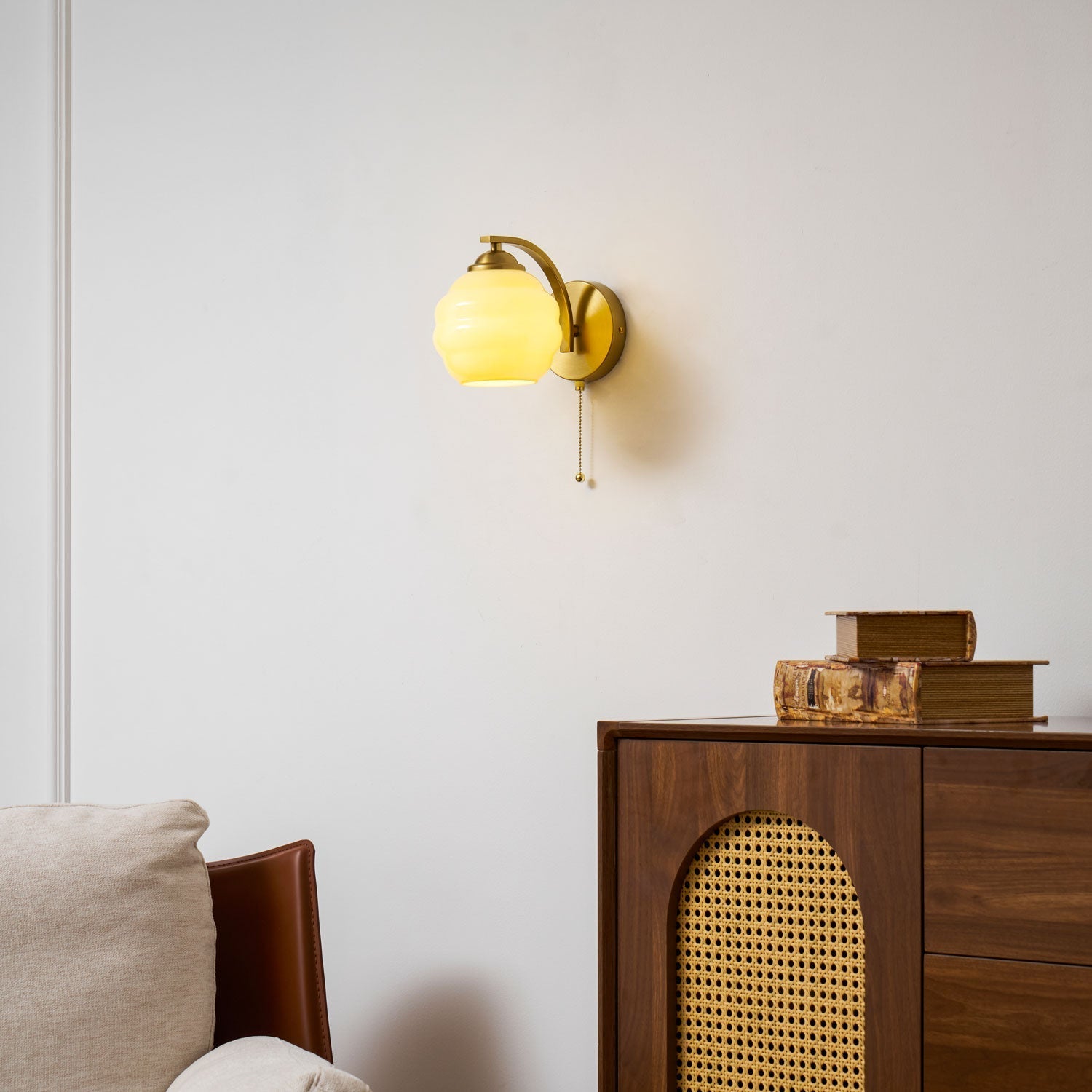 Scalloped Glass Wall Sconce