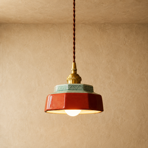 Glazed Ceramic Dome Pendant