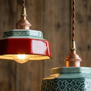 Glazed Ceramic Dome Pendant