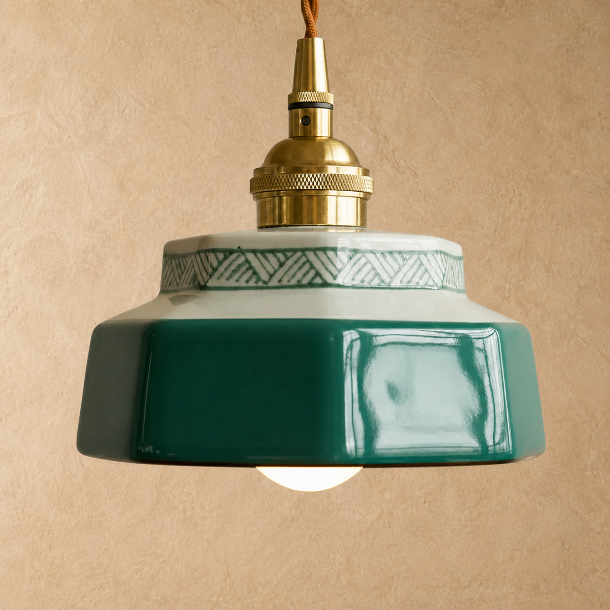 Glazed Ceramic Dome Pendant