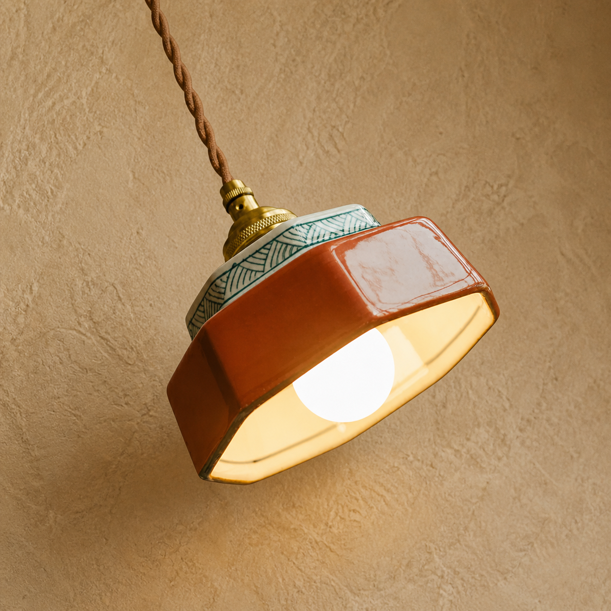 Glazed Ceramic Dome Pendant
