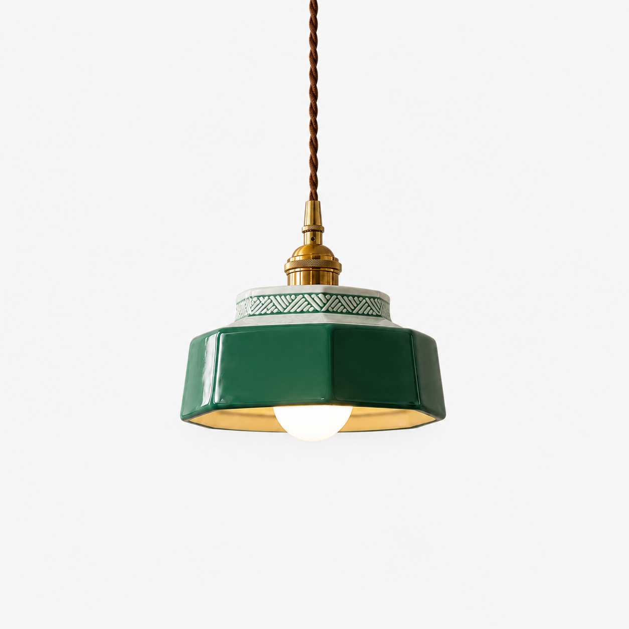 Glazed Ceramic Dome Pendant