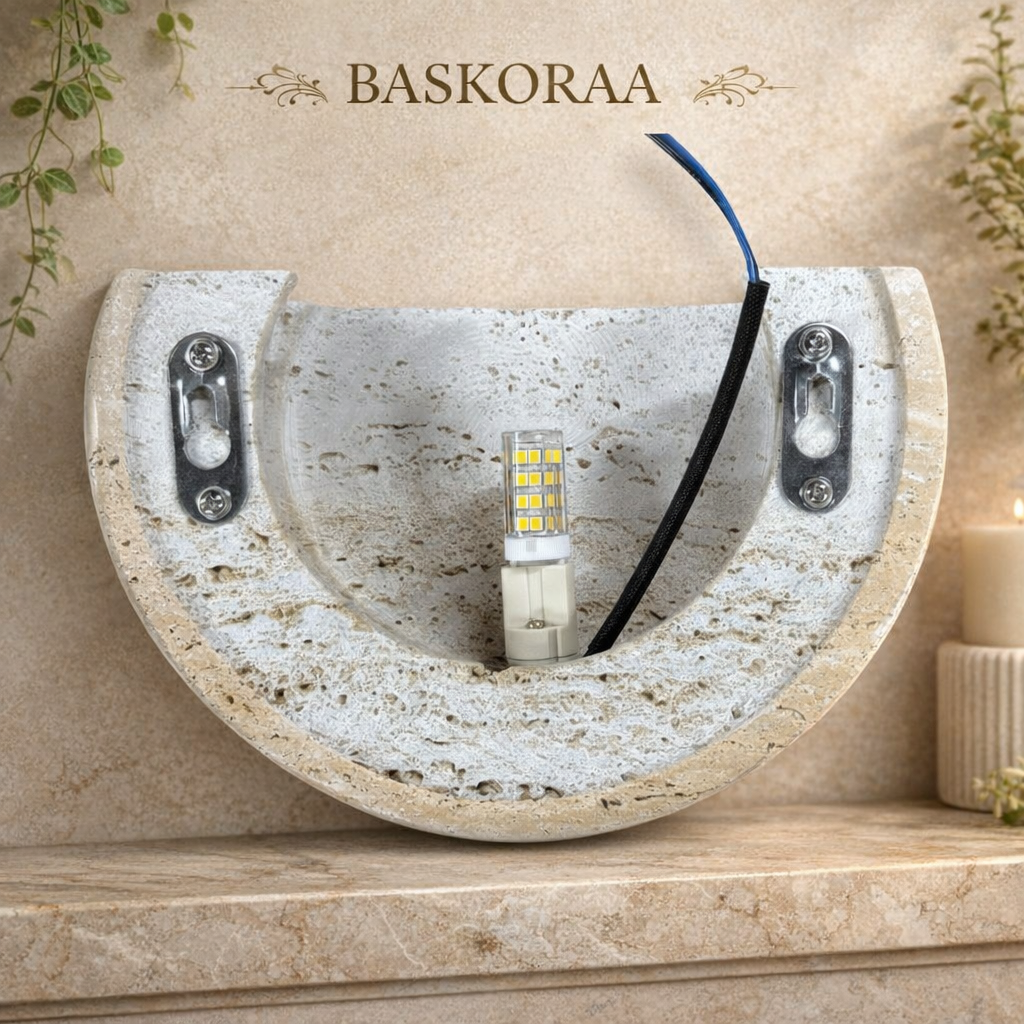 Travertine Bowl Sconce