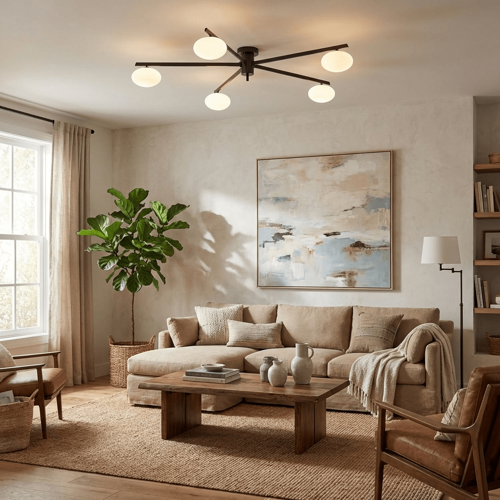 Brass Halo Chandelier