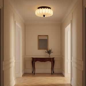 Pleated Fabric Flush Light
