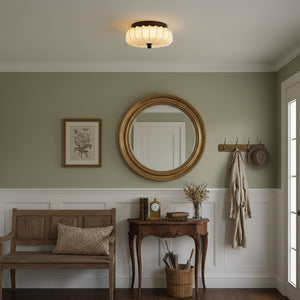 Pleated Fabric Flush Light