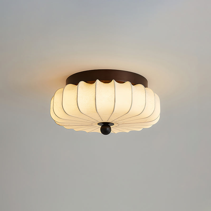 Pleated Fabric Flush Light