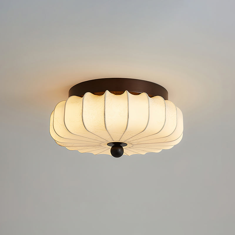 Pleated Fabric Flush Light