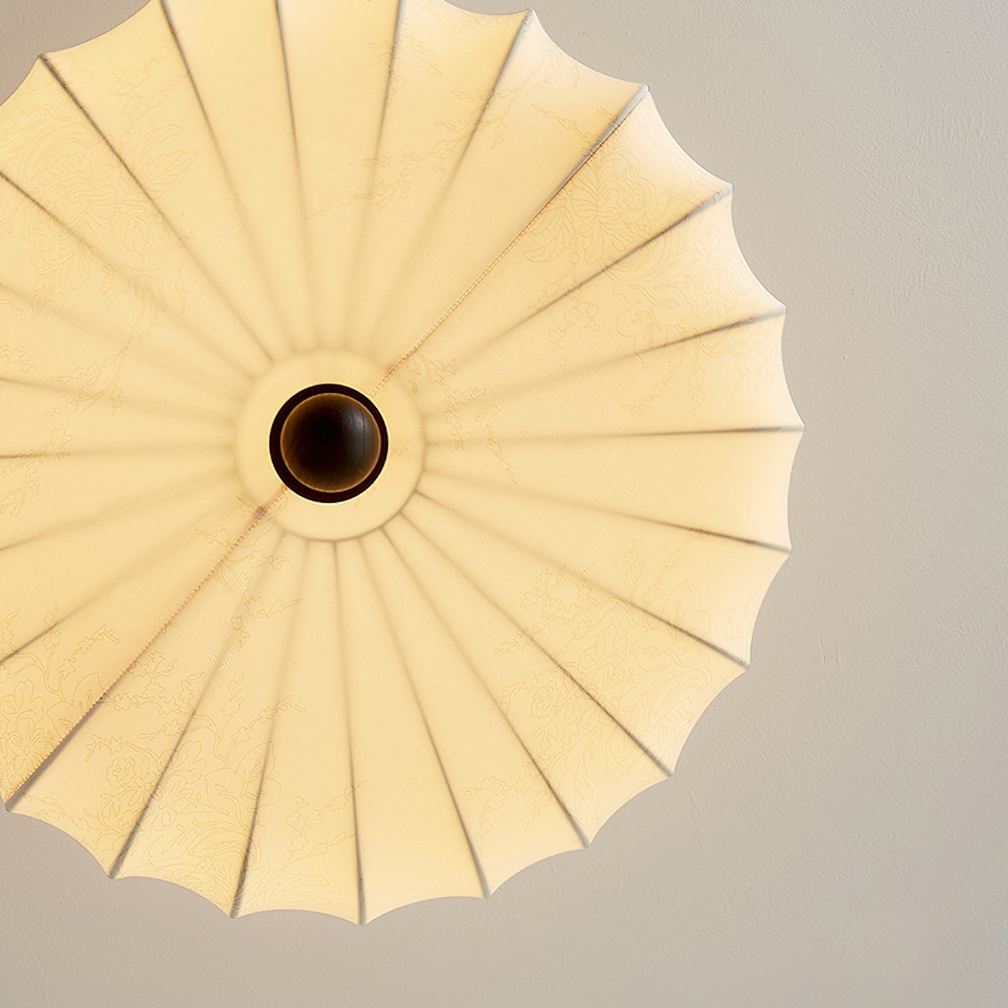Pleated Fabric Flush Light