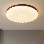 Wooden Pleated Flush Light