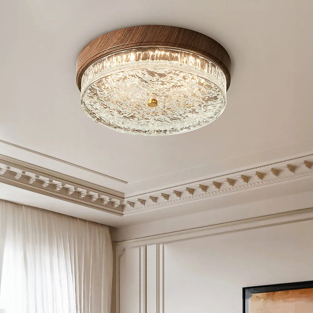 Walnut Glow Flush Mount