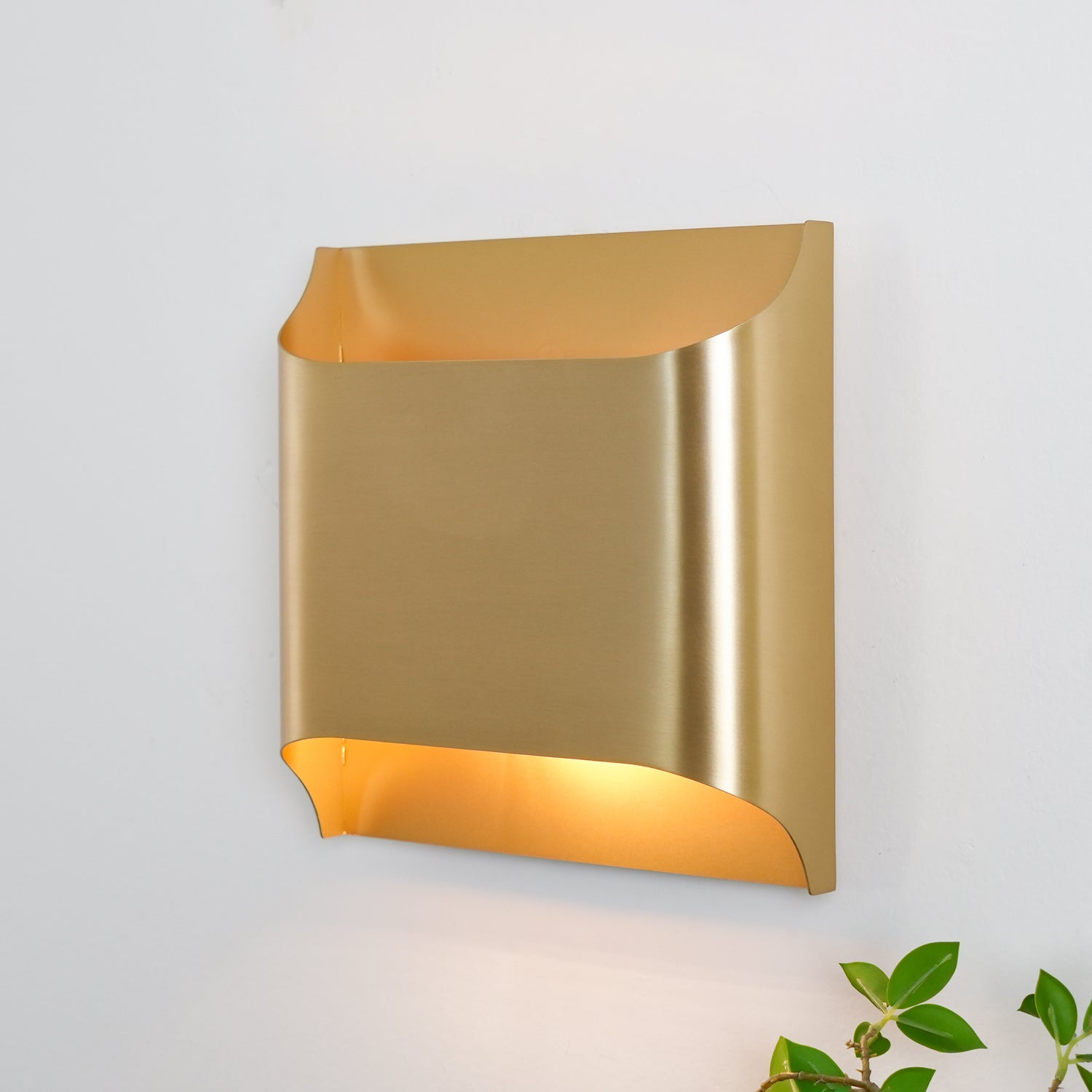 Curved Brass Sconce