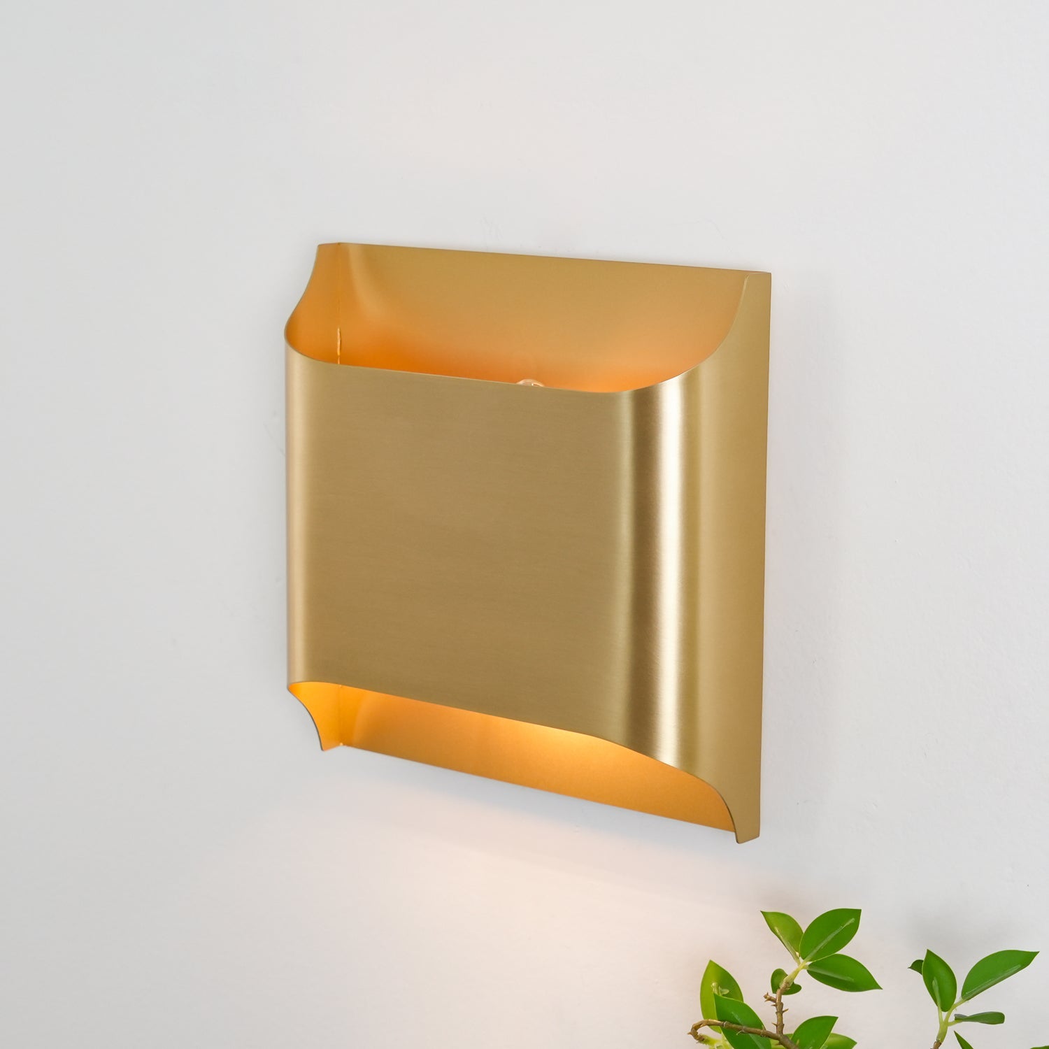 Curved Brass Sconce