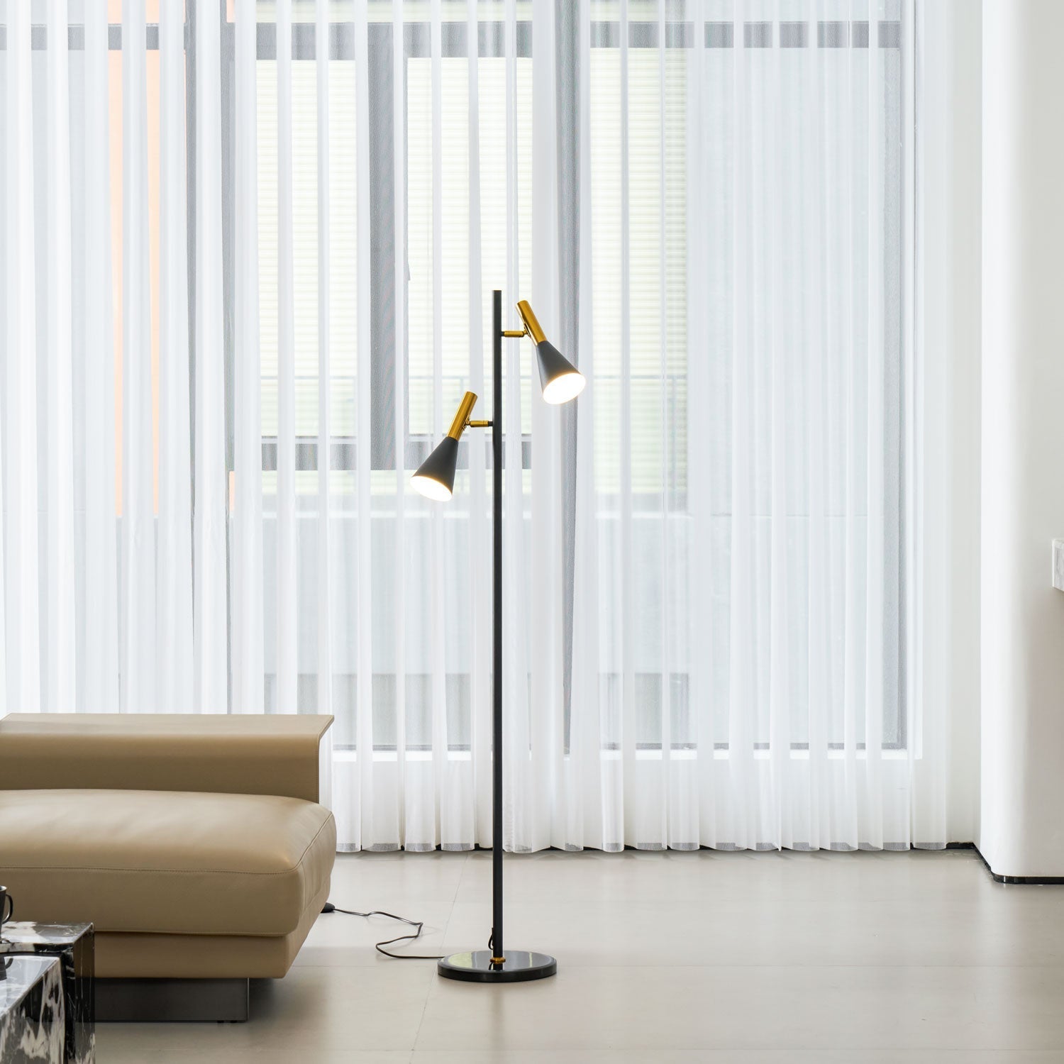Twin Cone Marble Lamp