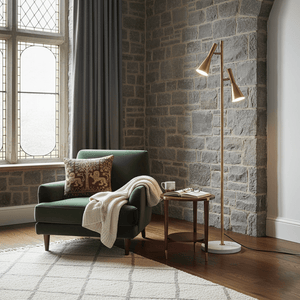 Twin Cone Marble Lamp