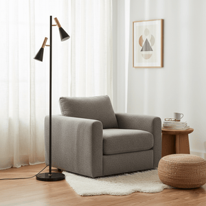 Twin Cone Marble Lamp