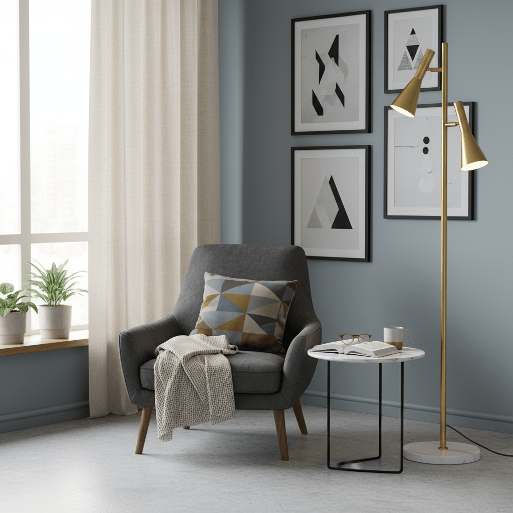 Twin Cone Marble Lamp