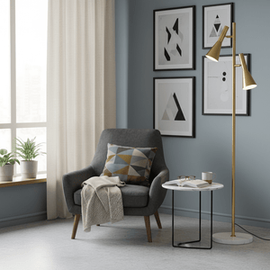Twin Cone Marble Lamp