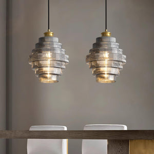 Tiered Ribbed Pendant
