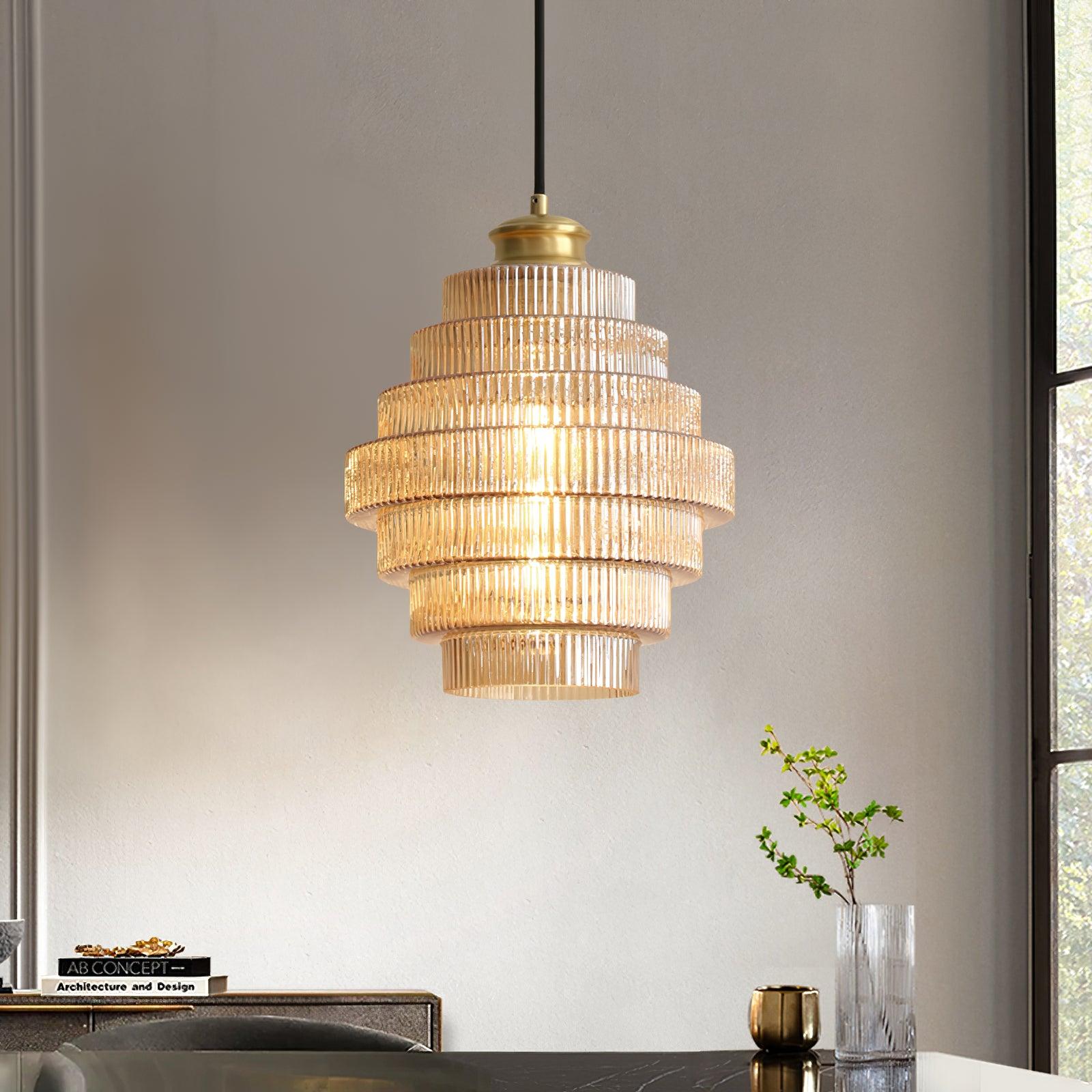 Tiered Ribbed Pendant