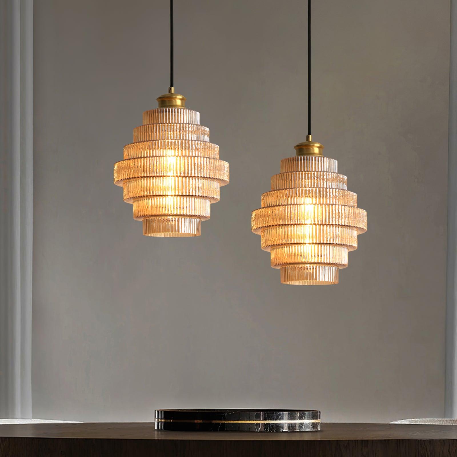 Tiered Ribbed Pendant
