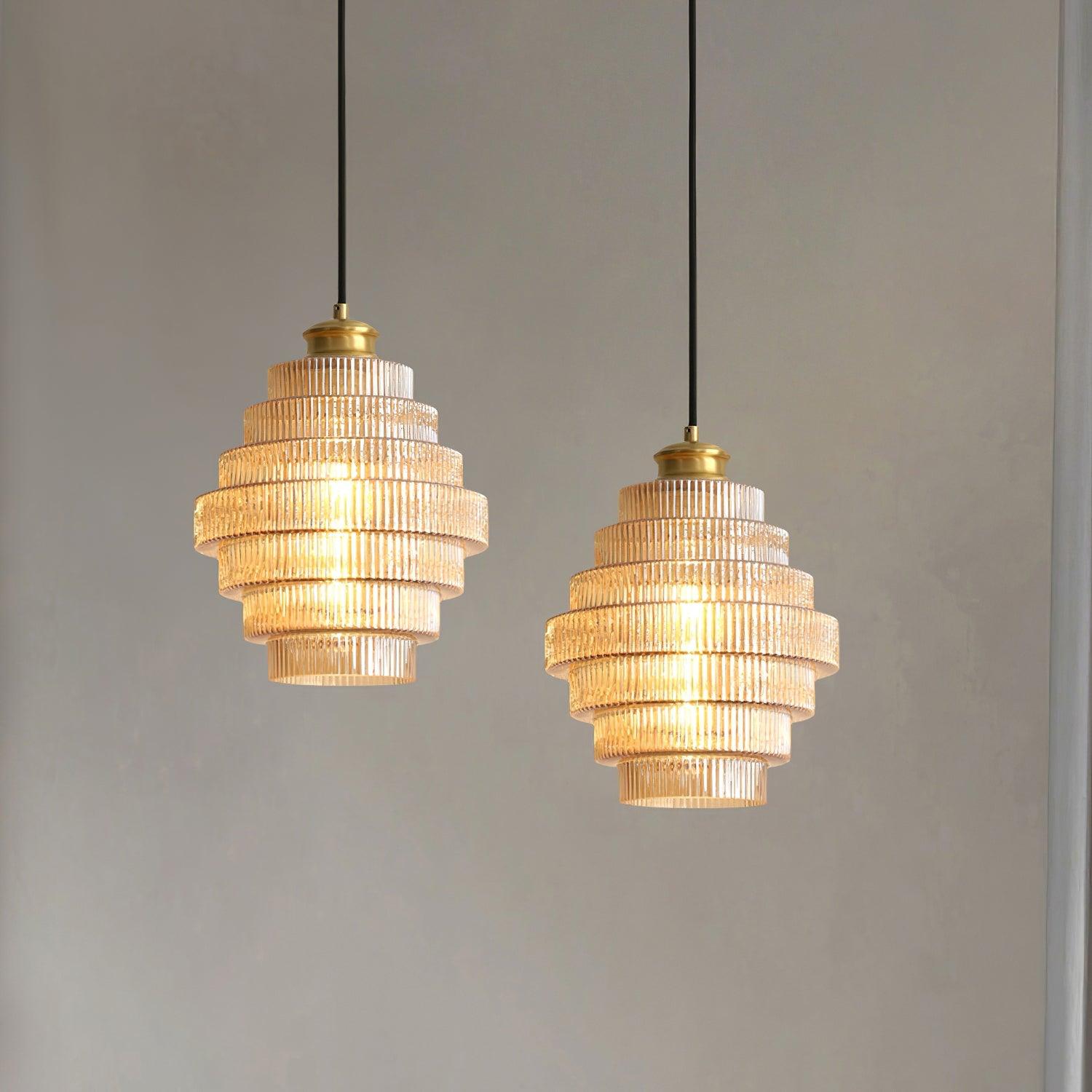 Tiered Ribbed Pendant