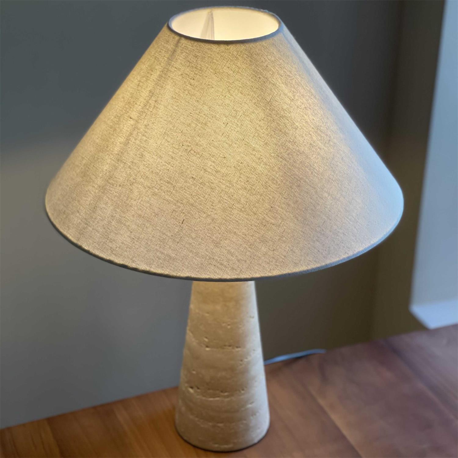 Travertine Cone Lamp
