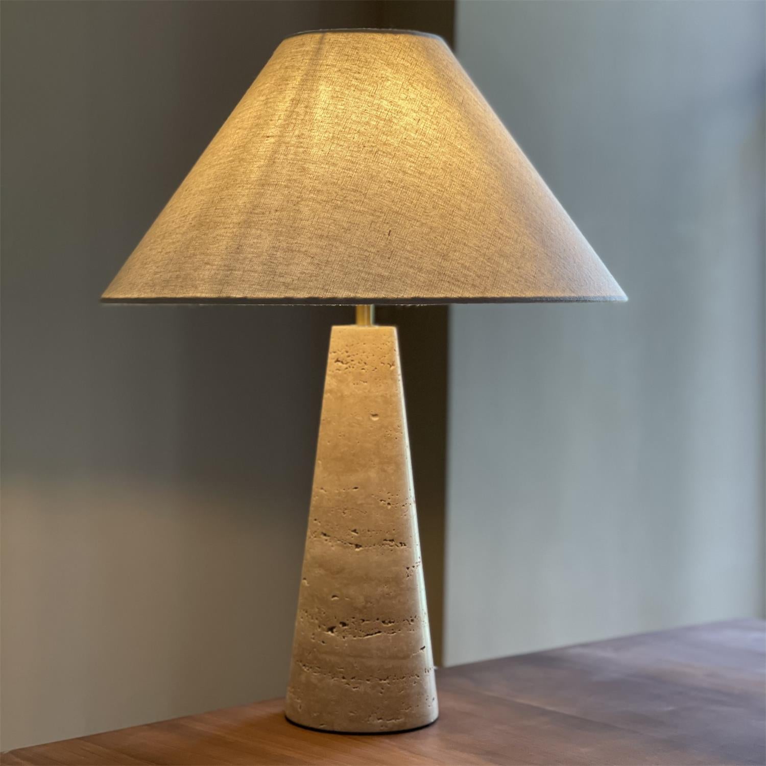 Travertine Cone Lamp