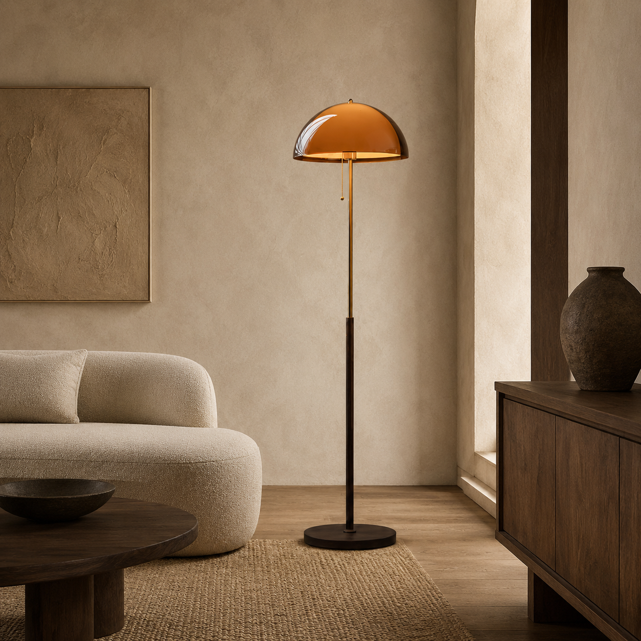 Amber Dome Floor Lamp