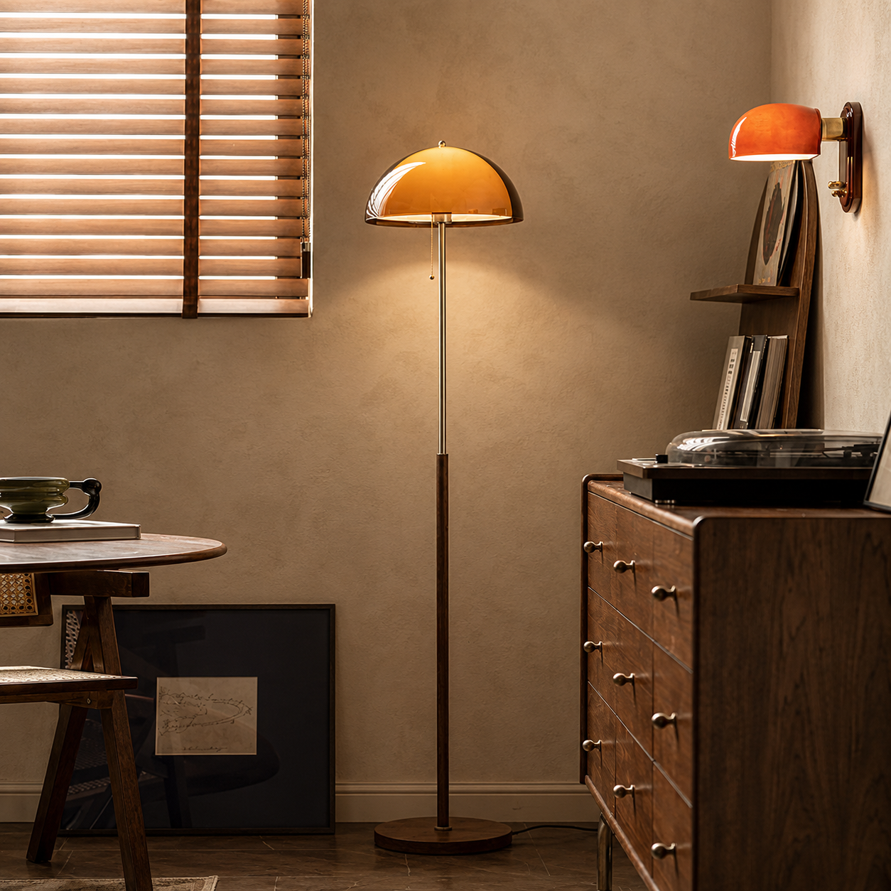 Amber Dome Floor Lamp