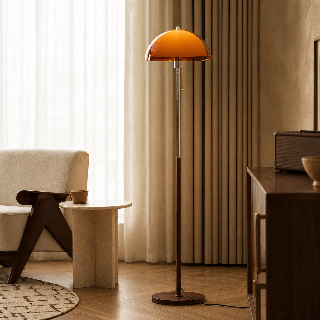Amber Dome Floor Lamp