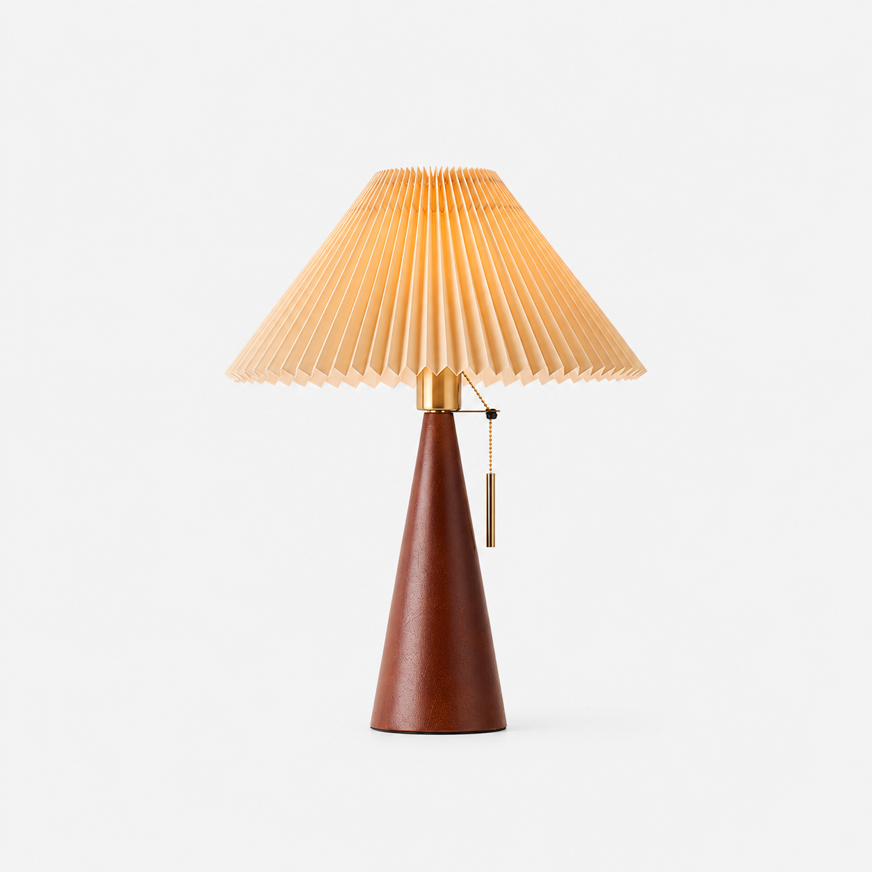 Pleated Wood Table Lamp