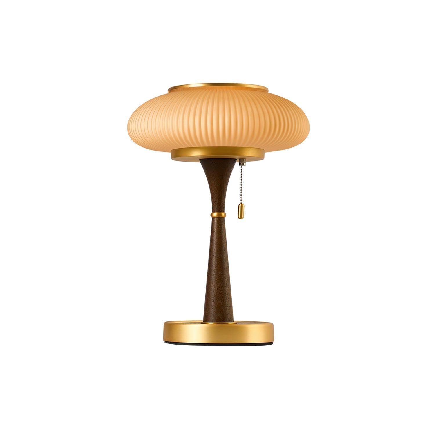 Ribbed Amber Glass Lamp